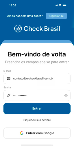 Screenshot do aplicativo W Check